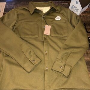 Nomad Men’s L Waffle Thermal Full Zip Jacket Sherpa Lined Cozy Shacket